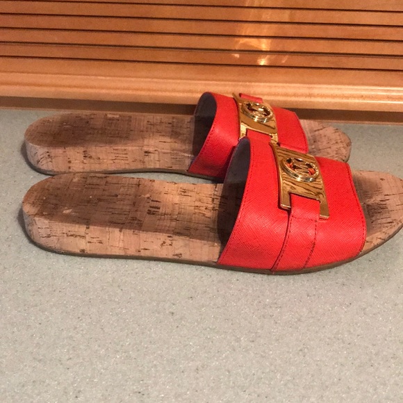 mk slip on sandals